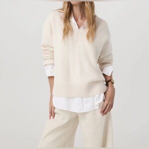 Vuori Porcelain Émilie Cashmere Oversized V-Neck 💥OUT OF STOCK💥 NWT